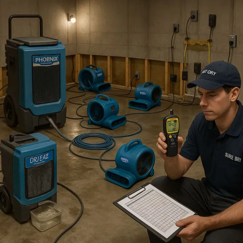 Structural Drying and Dehumidification process in Rio Del Mar, CA